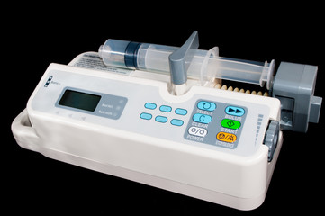 Infusion pump isolated on black