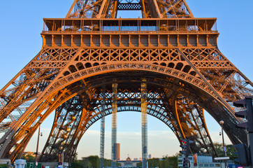 close up of eiffel tower, Paris, France