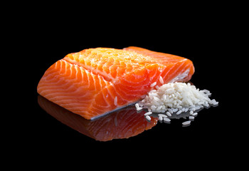 Raw salmon.
