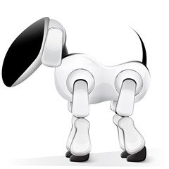 Vector illustration of robot dog