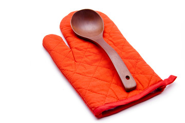 Handschuh mit Holzlöffel