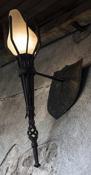 Old lamp in a castle