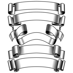 black and white banners set