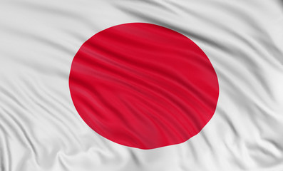 3D Japanese flag (clipping path included)
