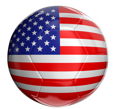 Soccer ball  with US flag