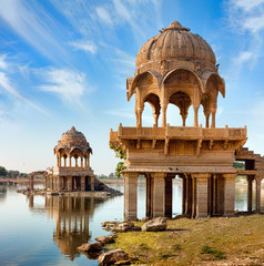 Gadi Sagar (Gadisar), Jaisalmer, Rajasthan, India, Azië