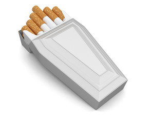Cigarette and coffin (clipping path included)