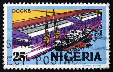 Postage stamp Nigeria 1973 Modern Docks