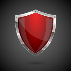 Red shield icon - eps10