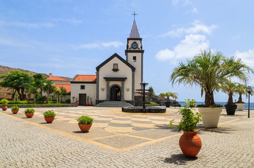 Traditional Portuguese church square flower pots, Madeira island © pkazmierczak