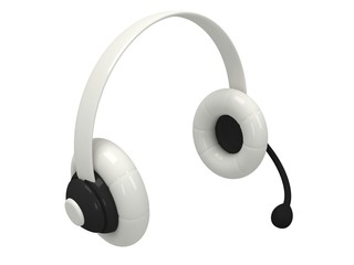 View of one white headset