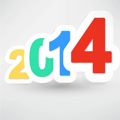 New Year`s celebration card design with floating numbers.