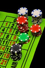 Gambling game in dark concept