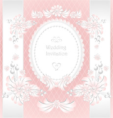 Wedding invitation or congratulation  in pink