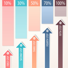 Business banners, colorful arrows. Step strategy. Infographics