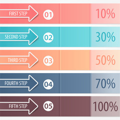Business banners, colorful arrows. Step strategy. Infographics