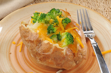 Baked potato with broccoli and cheese