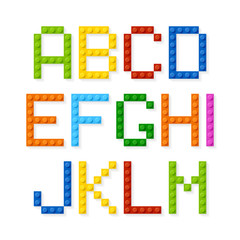Fototapeta premium Plastic construction blocks alphabet