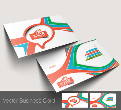 Vector Kids Care business card set