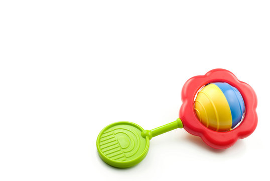 Baby Rattle On White Background