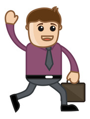 Coming From Office at Home - Business Cartoon