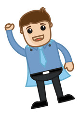 Office Character as Super Hero - Business Cartoon