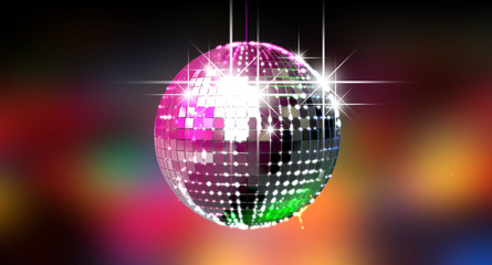 Colorful Glinting Disco Ball