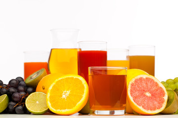 juices in glasses