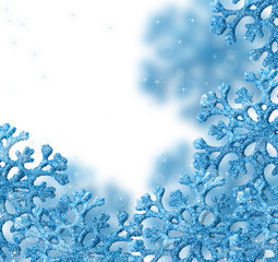 Blue snowflakes with a beautiful background.