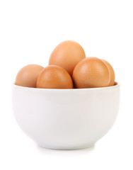 Bowl with brown eggs