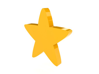 Star icon over white background. Concept 3D illustration.