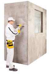 Worker checking the surface