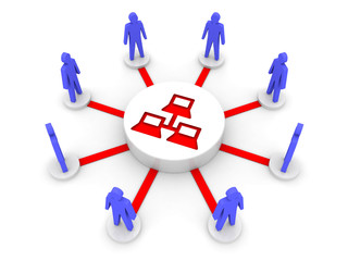 Internet. Private network. Concept 3D illustration.