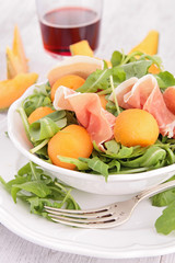 melon and salad