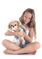 child and chihuahua