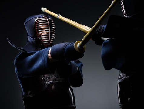 Competition of two kendo fighters