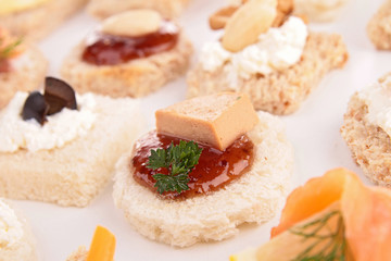 assortment of canape