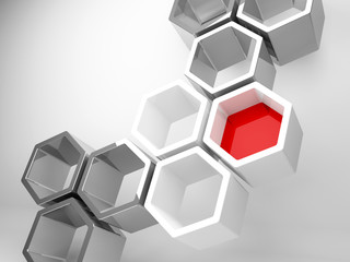 Abstract technology background with honeycomb