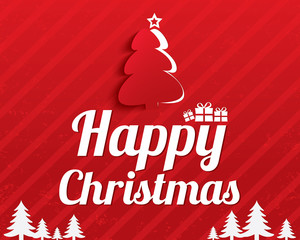 Naklejka na ściany i meble Christmas Greeting Card. Christmas tree. Eps10.
