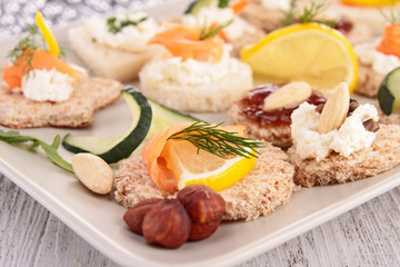 assortment of appetizer