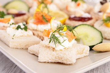 assortment of appetizer