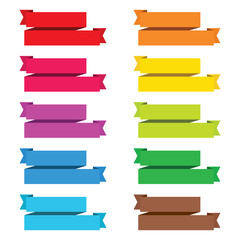 popular color pack ribbon paper vintage label banner isolated ve