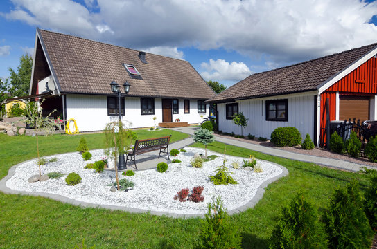Swedish house with modern garden
