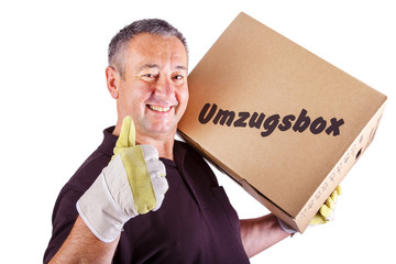 Man carrying moving box