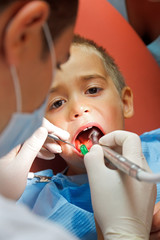 Little boy at dentist