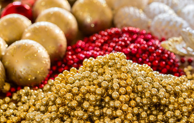 Christmas decorations on table