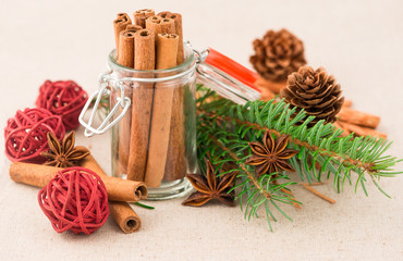 Anise and cinnamon with fir