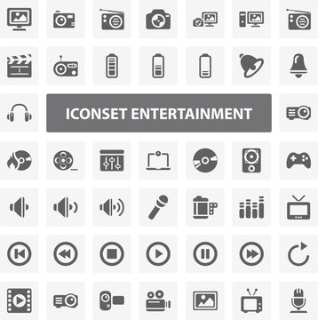 Website Iconset - Entertainment 44 Basic Icons