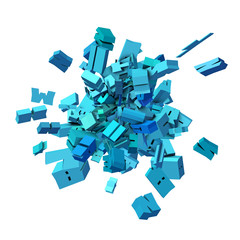 block alphabet font exploded in blue © johnjohnson