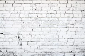 Afwasbaar Fotobehang Bakstenen muur Witte bakstenen muur